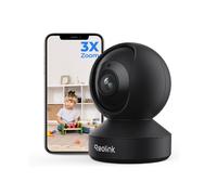 Reolink E1 Zoom, 4K 8MP PTZ Caméra de surveillance sans fil d'intérieur, Auto-tracking, Zoom optique 3x, Wi-Fi 6 bibande, Détection de personnes/d'animaux/de cris, Noir