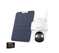 Reolink Go PT Ultr Panneau solaire, 4K 8MP 4G LTE PT batterie Caméra de surveillance extérieure, vue 360°, détection intelligente, vision nocturne couleur, avec 32GB microSD