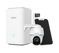 Reolink Home Hub avec Argus PT et Panneau Solair Blanc Caméra de Surveillance sans fil 5MP avec Pan&Tilt Vision Nocturne En Couleur