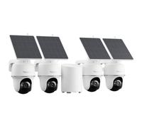 Reolink Kit Caméra Surveillance 4X 360° Pan&Tilt Caméra Solaire sans Fil 2K | Détection IA Personne/Véhicule, Vision Nocturne, Stockage Local sans Abonnement, Home Hub Mini+Argus PT Lite+Panneau Solaire