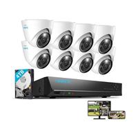 Reolink Kit Vidéo Surveillance,12MP 8X Dôme Caméra IP PoE avec Audio+16CH 4To NVR,Détection Personne-Véhicule,Vision Nocturne 30