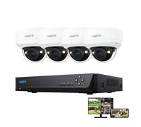 Reolink Kit Vidéo Surveillance,8CH 2To NVR et 4X 8MP Caméra PoE,Anti-Vandal IK10,125°Angle,Vision Noc Couleur,Détection