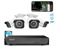 Reolink Kit Vidéo Surveillance,8MP 4X Bullet Caméra IP PoE avec Audio+8CH 2To NVR,Détection Personne-Véhicule,Vision Nocturne 30m