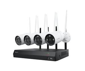 Reolink RLK12-800WB4 Système de surveillance, enregistrement 24/7, 4X 4K 8MP Dualband Wi-Fi 6 caméras de surveillance & 16 canaux NVR avec 2TB HDD, détection intelligente