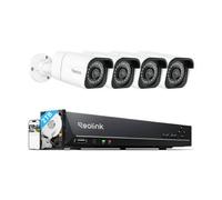 Reolink RLK8-810B4-A, Caméra de surveillance PoE 4X 4K 8MP & NVR PoE 8 canaux 2TB HDD, enregistrement 24/7 intérieur & extérieur, détection de personnes/véhicules/animaux, IP67