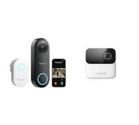 Reolink Sonnette vidéo Filaire 2K+ 5 MP + Argus MagiCam caméra de sécurité sans Fil 1080p avec Angle de Vue de 180°, appels vidéo, détection IA, Vision Nocturne et Audio bidirectionnel