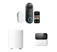 Reolink Sonnette vidéo Filaire 2K+ 5 MP + Home Hub Mini + Argus MagiCam caméra de sécurité 1080p avec Angle de Vue de 180°, appels vidéo, détection IA et Vision Nocturne