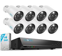 Reolink Système de caméra PoE 12MP, NVR 16 canaux avec 4TB HDD pour enregistrement 24/7 et 8 caméras de surveillance sphériques avec détection de personnes/de véhicules, audio bidirectionnel, spotligh