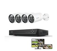 Reolink Système de surveillance 12MP extérieur, 4X 6K 12MP PoE caméra de surveillance avec spotlights & 2TB 8CH PoE NVR, détection de personnes/véhicules/animaux domestiques