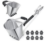 Reomdara Pistolet à Ciment, Pistolet à Crépir Mortier 4 Jets avec Trémie pour Murs et Plafonds, Inclut 8 Buses Métalliques Supplémentaires, Compatible avec Compresseur d'air pour Projets Enduit