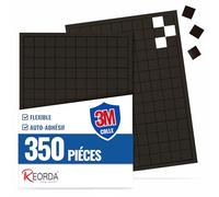 REORDA® Plaquettes Magnétiques Autocollantes 350 Pièces - Plaquettes et Bandes Magnétiques Adhésives - Colle Ultra-Forte - Aimants Plats Puissants - Film Magnétique Flexible à Découper pour DIY