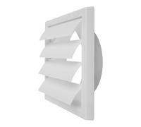 Repa Market Grille d'aération de 15,2 cm - Couvercle de fenêtre murale en plastique blanc - Grille d'aération à lamelles pour l'extérieur - Évent de hotte, évent d'extraction pour salle de bain