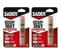 Répare Tout-Pâte À Réparer Epoxy-Tous Matériaux-Intérieur/Extérieur-Couleur : Gris-1 Tube 57 G 30621068 (Lot De 2)
