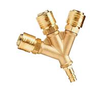 Répartiteur à raccord rapide pour tuyau d'air, triple répartiteur d'air comprimé avec raccord rapide - Pièces de raccord industrielles compactes - Accessoires de tuyau pour applications de fabrication