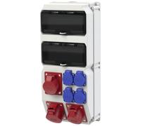 Répartiteur de courant CEE PCE 9025340 Distributeur en plastique Strobl BV 2x32 A. IP54