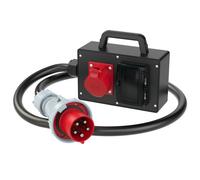 Répartiteur de courant CEE PCE 9216645 Répartiteur en caoutchouc CEE 63A avec poignée H07RN-F 5G 10 mm² IP44