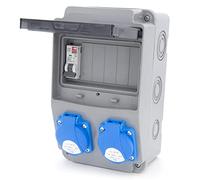Répartiteur de courant de chantier 6NO 2 x 230 V + LS et FI câblé (2 x 230 V + 1 x LS C16)