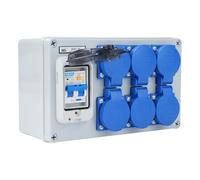 Répartiteur de courant de construction 16A Distributeur de courant fort Distributeur mural avec interrupteur 63A 1P+N Répartiteur de courant 16A avec 6 prises (250V 2 pôles) IP54 étanche.
