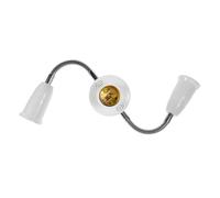 Répartiteur de Douille E27 à Trois Têtes, Rallonge Flexible Blanche | Adaptateur pour Plafonnier, Installation Simple, Direction Réglable, Plastique Léger, Usage Bureau Maison