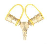 Répartiteur de gaz en laiton pour camping-car - Adaptateur en Y à connexion rapide pour tuyau de propane, raccord double appareil, valve de remorque anti-fuite pour cuisine en plein air et connecteur
