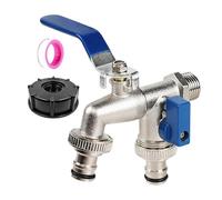 Répartiteur de tuyau 2 voies - Séparateur de robinet d'eau en métal robuste résistant à la rouille, valve d'irrigation de jardin pour contrôle de l'eau, design étanche pour une utilisation durable de