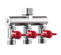 Répartiteur de tuyau 3 voies - Déviateur de tuyau d'eau de jardin - Déviateur de robinet haut débit - Grand adaptateur de tuyau en métal robuste - Connecteur répartiteur d'eau extérieur 3 voies pour