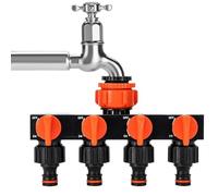 Répartiteur de tuyau 4 voies - Adaptateur de robinet pour irrigation extérieure | Distributeur de robinet pour tuyau 4 voies - Camping, ferme, serre, camping-car, lavage de voitures, pelouse, jardin
