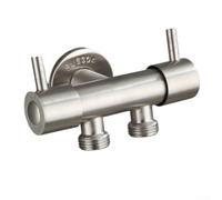 Répartiteur de tuyau alternatif en laiton 2 voies en acier inoxydable double sortie pour robinet, machine à laver, cuisine, salle de bain
