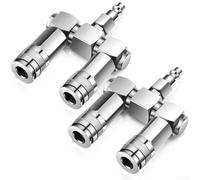 Répartiteur de tuyau d'air 2 voies 6,35 mm pour raccord NPT, coupleur à connexion rapide avec pivot à 360° pour outils de compresseur d'air, adaptateur double port en acier carbone pour type A T I/M