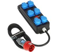 Répartiteur électrique BSV P 6x H07RN-F5G2.5, 6 prises avec fiche de sécurité, câble noir