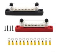 Répartiteur Électrique pour m6 300V AC 150A Max Courant Répartiteur | 150A continu, 48V DC max, tiges pour m6, base ABS ignifuge, laiton nickelé haute conductivité