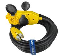 Répartiteur jaune et fiche prolongateur en caoutchouc 3G2,5 1-50m