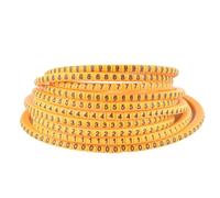 Repere fil electrique 500 pièces EC-0/1/2/3 marqueur de fil de câble 0 à 9 for la taille de câble 1.5/2.5/4.0/6.0 mm² marqueurs de câble de tube de numéro coloré marquage d'étiquette(EC-2(500PCS)yello