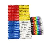 Repere Fil Electrique Chiffres 0-9 Câble réseau Fil Type C Clip Étiquette Cordon Marquage(10 sqmm,100Pieces Red)