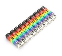 Repere fil electrique, Repere cable, Marqueur de cable, Numéro de fil, Sangles de câbles électriques, Tubes Numérotés Colorés, Étiquette de tube Jeu pour marqueurs de câble (100PCS KCM-6MM²)