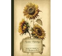 Répertoire Alphabétique format A4: 21x29,7 cm avec 110 pages lignées de A à Z, 4 pages par lettre. Idéal pour indexer, référencer ou enrichir son vocabulaire. Design Vintage de fleur de Tournesol.