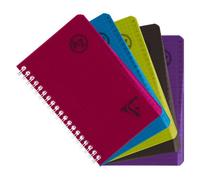 Clairefontaine 329235C Collection Linicolor Intensive Un répertoire à Spirale - 11x17 cm - 100 Pages Petits Carreaux - Papier Blanc 90 g - Couverture Polypro Transparent - Couleur Aléatoire