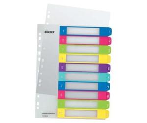 Répertoire Leitz 1243 WOW, plastique, grande largeur, chiffres 1-10, pack de 10
