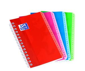 Répertoire Oxford Color Life 9x14cm petits carreaux 5mm 100 pages reliure spirale couverture carte coloris assortis