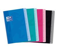 Répertoire Oxford Color Life A5 petits carreaux 5mm 192 pages brochées couverture carte coloris assortis