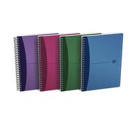 Répertoire Oxford office Urban mix A5 ligné 7mm 180 pages reliure spirale couverture polypro coloris assortis