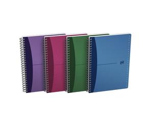 Répertoire Oxford office Urban mix A5 ligné 7mm 180 pages reliure spirale couverture polypro coloris assortis