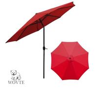 Replacement 8 Rib Parasol Canopy WOVTE, 3 m Market Table Umbrella, UV Protection - Rouge, (couverture de parapluie seulement)