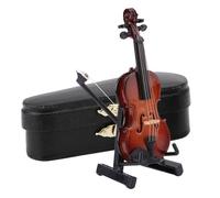 Réplique de violon miniature exquise, modèle de violon miniature avec étui de support, accessoires de maison de poupée, cadeau
