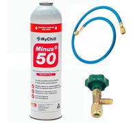 REPORSHOP - 1 Bouteille De Gaz Moins 50 375Gr + Valve + Succincteur De Tuyau R22 R404A R407C R502 Freeze Organic