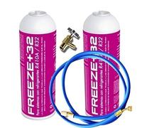 REPORSHOP - 2 Bouteilles De Gaz Réfrigérant Organic Freeze +R32 350Gr + Valve + Tuyau De Remplacement R32, R410A