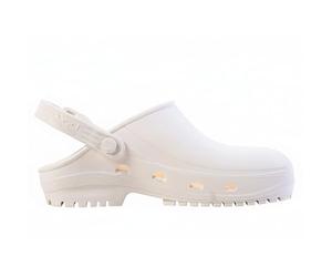 REPOSA Max Sabots infermiere, Sabot sanitaire, polymère Antistatique Naturel, sans Latex, Semelle Anatomique, Semelle SRC,Blanc, 43 EU