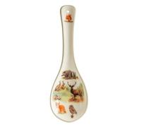 Repose-Cuillère en Faïence - Design Animaux de la Forêt | Support Ustensile Style Campagne Chic, pour Plan de Travail Propre