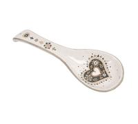 Repose-cuillère en faïence Shabby Chic motif Cœur Folk & Dentelle 23,5 cm