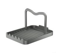 Repose-Cuillère en Métal Anti-Rouille avec Support Couvercle, Porte-Ustensiles Cuisine Stable pour Spatule et Louche, Alliage pour aluminium 18,5x14x11 cm(Gray)